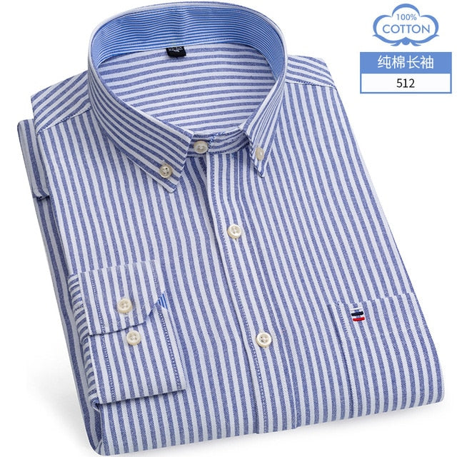 Chemise OXFORD en coton à manches longues - Élégance et confort réunis.