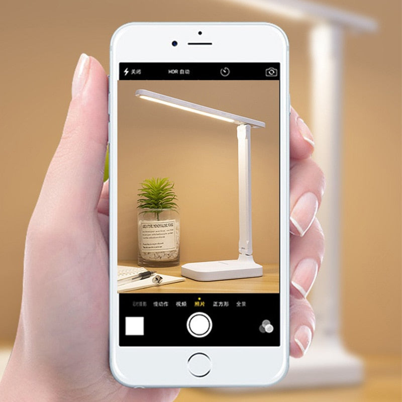 Lampe de Bureau Sans-Fil Multifonctionnelle avec Support Smartphone