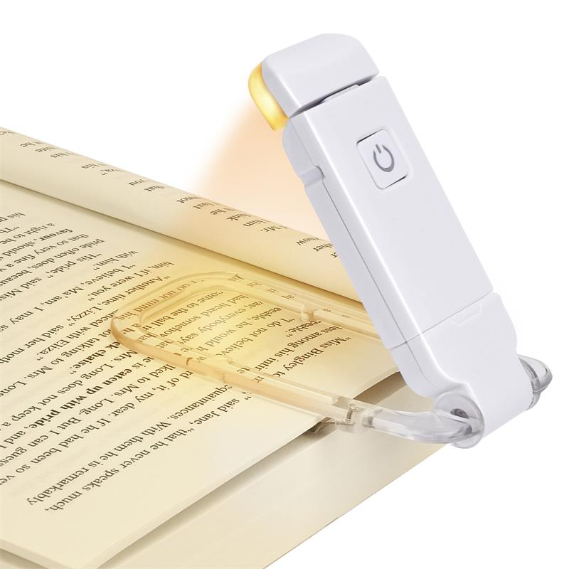 Lampe de Lecture LED Rechargeable avec Marque-Page et Clip Pratique