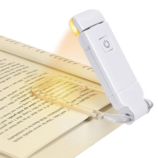 Lampe de Lecture LED Rechargeable avec Marque-Page et Clip Pratique