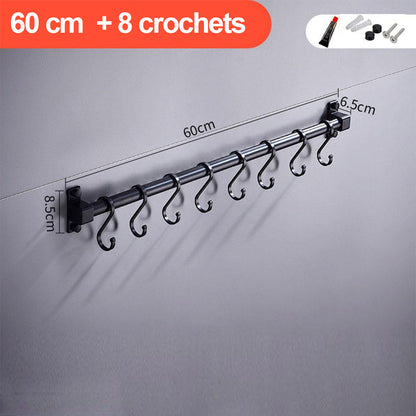 Barre Porte-Outils Élégante pour Cuisine avec Crochets Pratiques