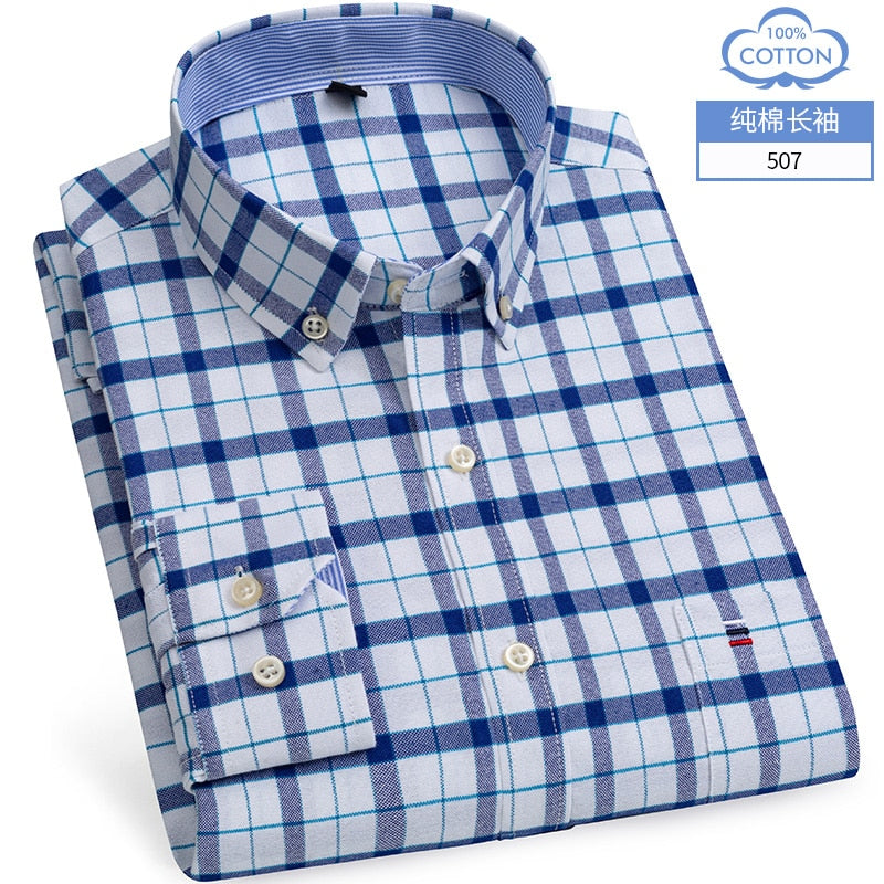 Chemise OXFORD en coton à manches longues - Élégance et confort réunis.
