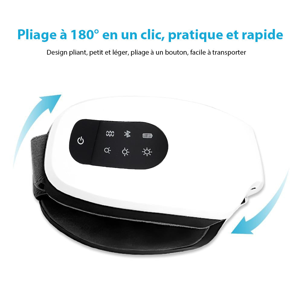Masseur Oculaire Bluetooth Relaxant avec Chaleur et Vibrations