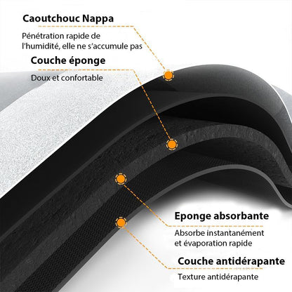 Tapis de douche super absorbant et anti-glisse en cuir Nappa
