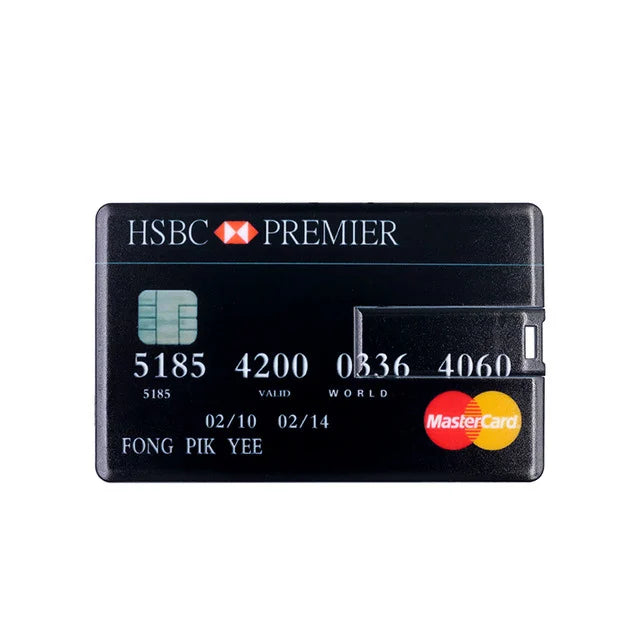 Clé USB ultra-mince 128 Go en forme de carte bancaire, pratique et stylée