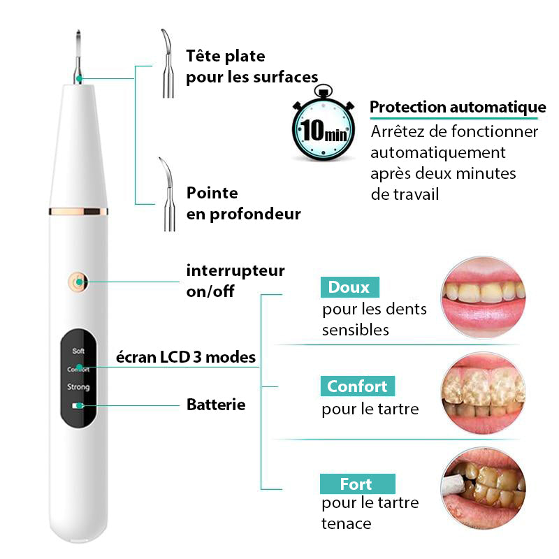 Nettoyeur Dentaire Électronique Sonic LED pour Sourire Éclatant