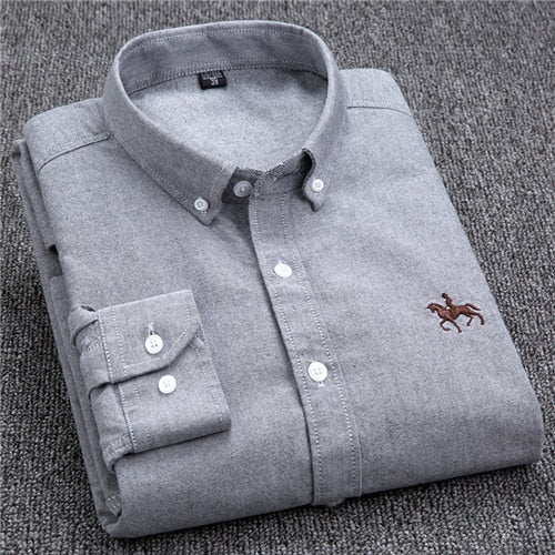 Chemise OXFORD en coton à manches longues - Élégance et confort réunis.