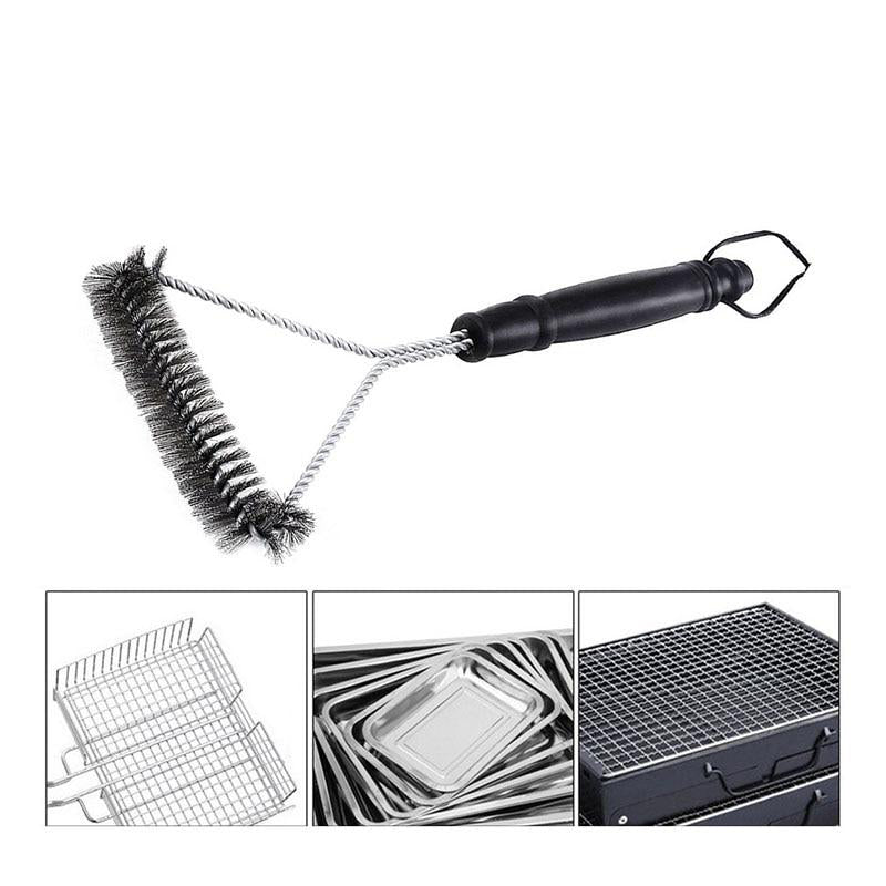 Brosse de nettoyage en acier inoxydable pour barbecue avec long manche