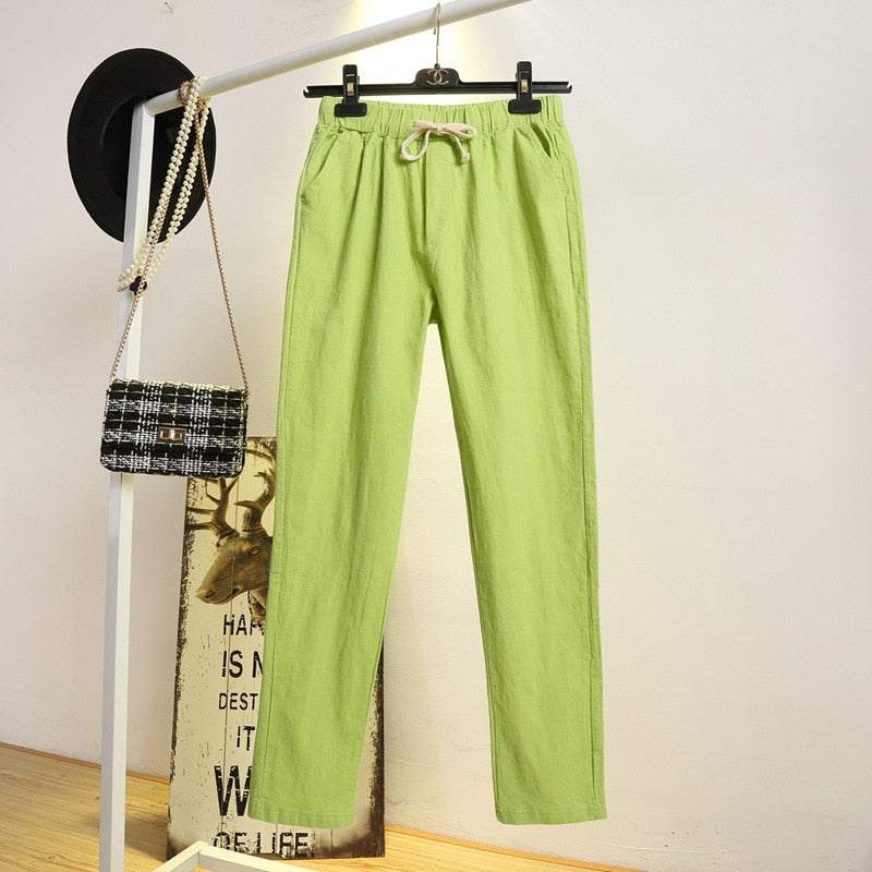 Pantalon Estival en Coton et Lin – Léger et Confortable pour Femme