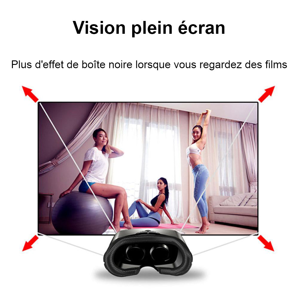 Casque VR 3D avec Lunettes Intégrées et Télécommande - Plongez dans l'Immersion