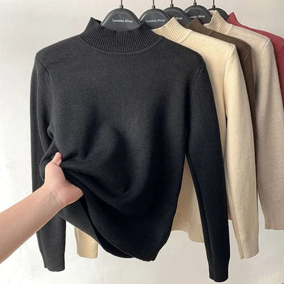 Pull "Sam" col cheminé avec doublure polaire : confort et élégance assurés.