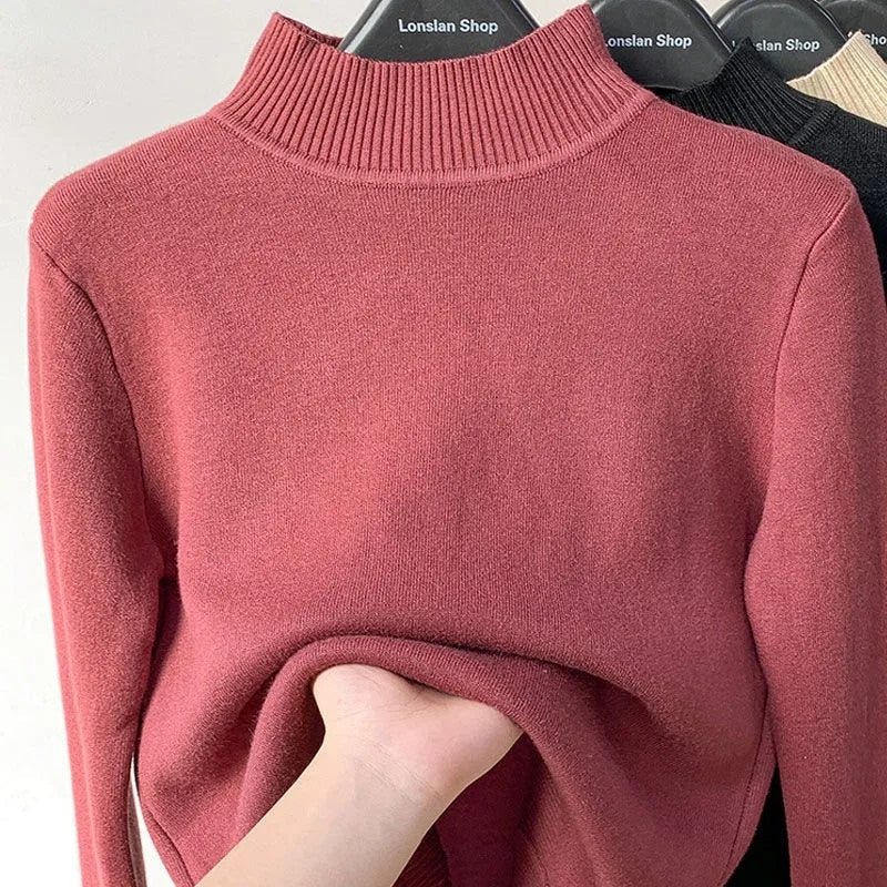 Pull "Sam" col cheminé avec doublure polaire : confort et élégance assurés.