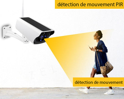 Caméra Solaire WiFi de Surveillance Extérieure avec Détection de Mouvement