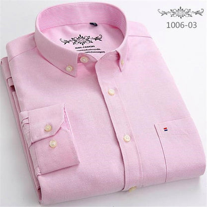 Chemise OXFORD en coton à manches longues - Élégance et confort réunis.