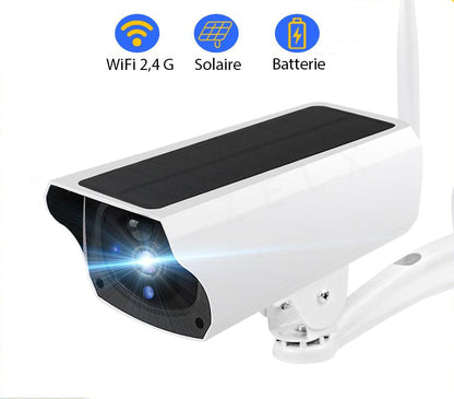 Caméra Solaire WiFi de Surveillance Extérieure avec Détection de Mouvement