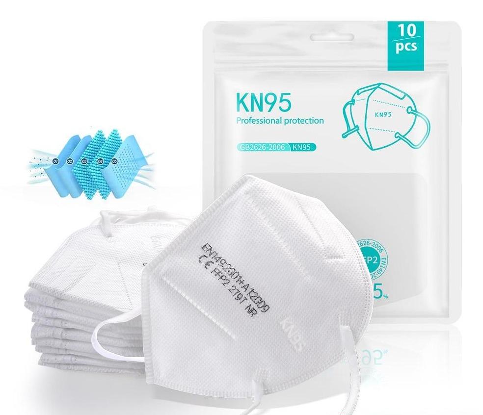 Masques FFP2 Jetables - Pack de 100 avec 98% de Protection contre les Bactéries