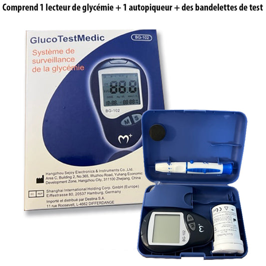 GlucoTestMedic - Kit de surveillance glycémique complet