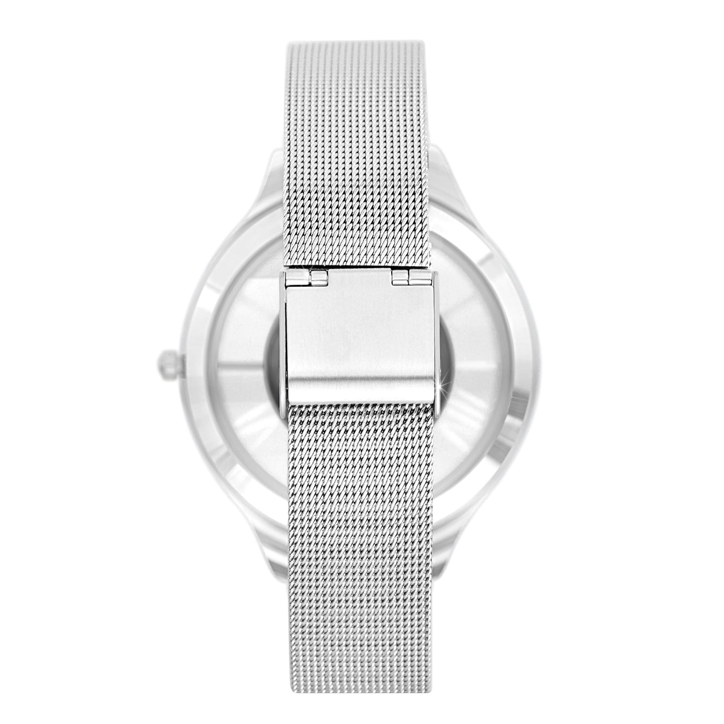 Montre en laiton ornée de 48 cristaux de bohème et bracelet en cuir noir