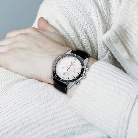 Montre Quartz Élégante pour Homme avec Bracelet en Cuir Noir - Pascal Szerman