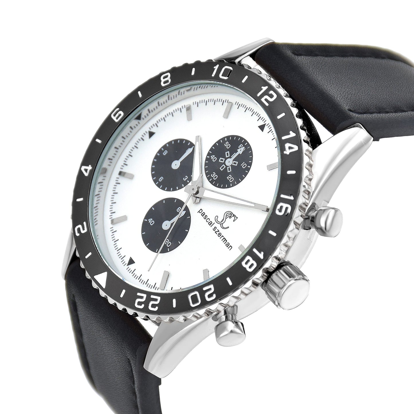 Montre Quartz Élégante pour Homme avec Bracelet en Cuir Noir - Pascal Szerman