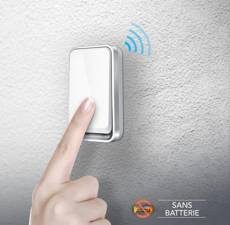 Sonnette sans-fil Auto-alimentée avec signal visuel et 51 mélodies