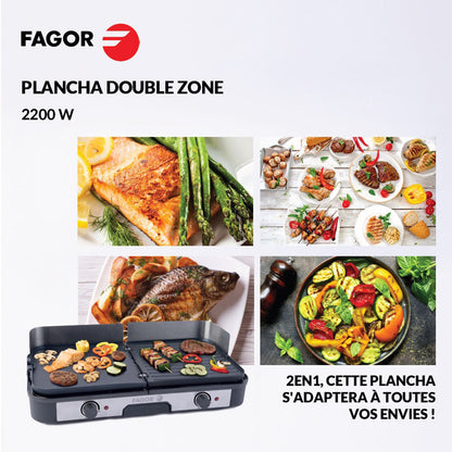 Plancha double zone intérieure/extérieure 2200 W Fagor
