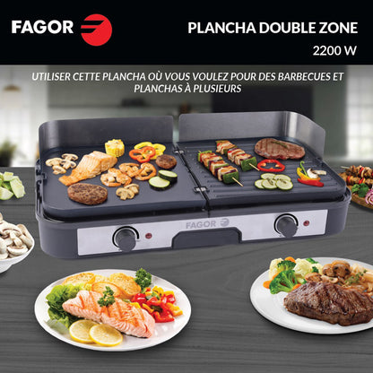 Plancha double zone intérieure/extérieure 2200 W Fagor