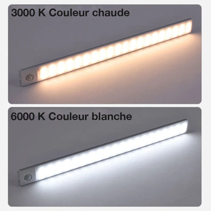 Réglettes LED Magnétiques 20cm avec Détecteur de Mouvement - 2 + 1 Offerte