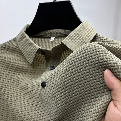 Polo Homme en Maille Ajourée Respirante - Élégance et Confort
