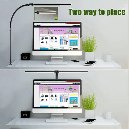 Lampe de Bureau LED Double Tête avec Télécommande et Luminosité Réglable