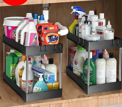 Étagère de Cuisine à Double Rangement pour un Espace Organisé