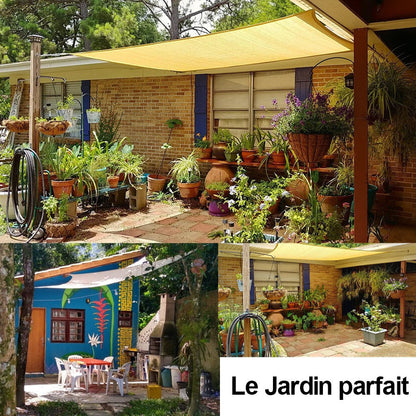 Voile d'ombrage imperméable avec protection anti-UV 98%