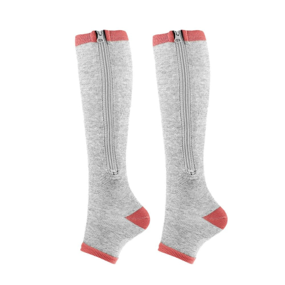 Lot de 2 chaussettes de compression avec fermeture éclair pour un confort optimal