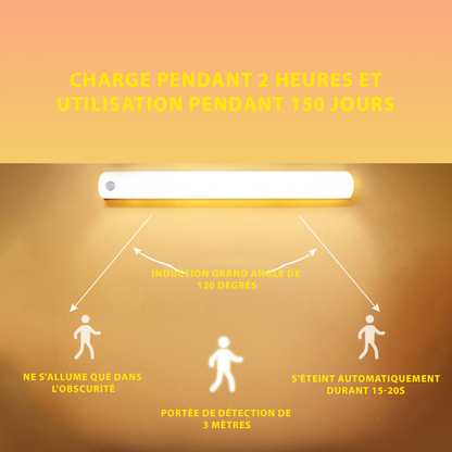 Lampe LED rechargeable avec détecteur de mouvement et intensité réglable