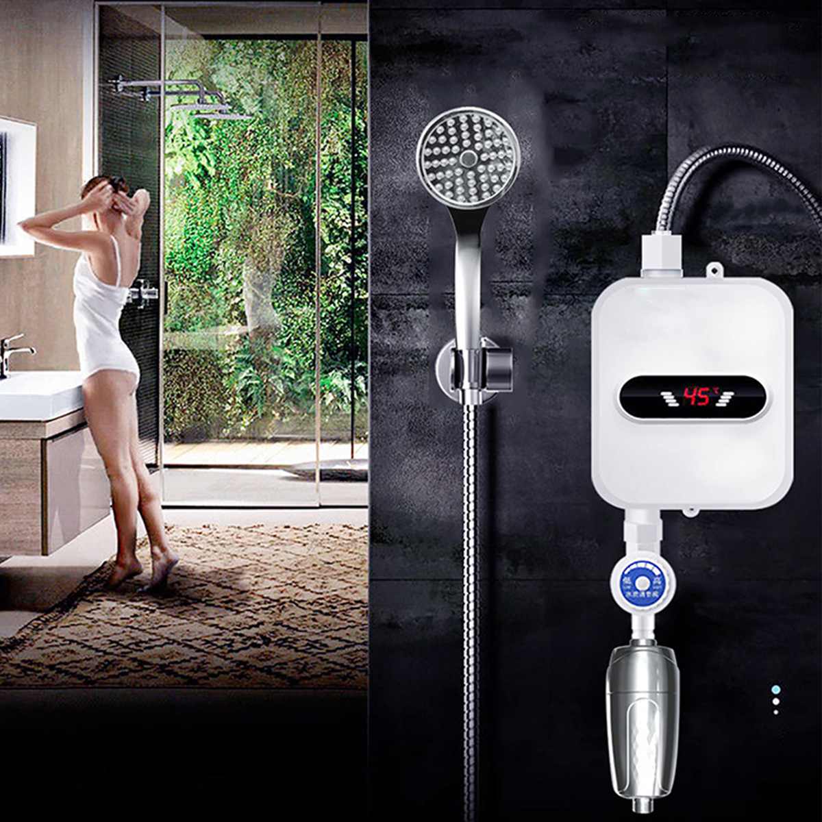 Mini Chauffe-Eau Électrique Instantané pour Salle de Bain