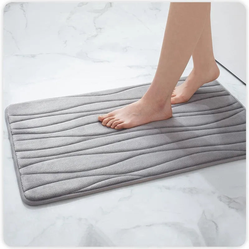 Tapis de bain en mousse à mémoire de forme absorbant et à séchage rapide
