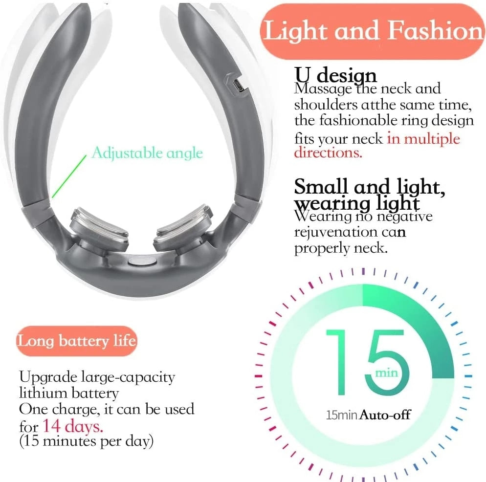 Masseur de cou chauffant électrique intelligent avec 6 modes de massage
