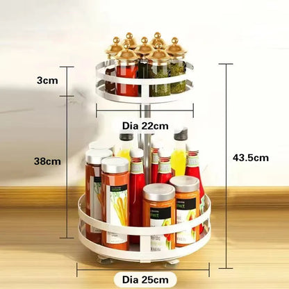 Rangement d'Angle Rotatif Multicouche pour Cuisine - Élégance et Praticité