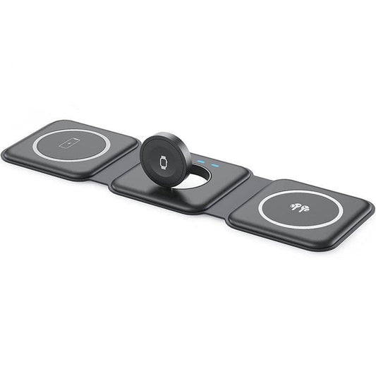 Chargeur Induction Pliable 3 en 1 - Chargez Tout en Style !