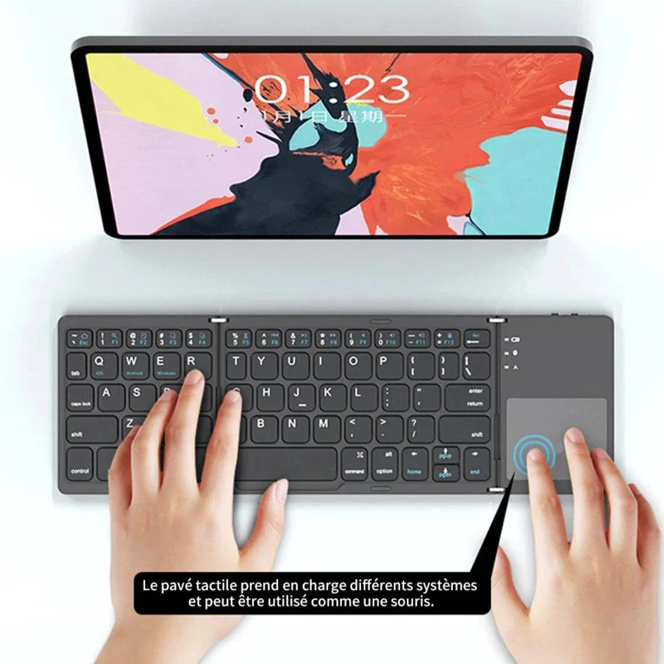 Clavier Pliable 2en1 avec Pavé Tactile - Idéal pour le Voyage !