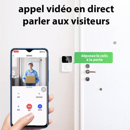 Sonnette vidéo sans fil reliée à votre Smartphone - Livraison Offerte