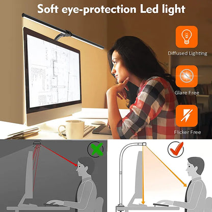 Lampe de Bureau LED Double Tête avec Télécommande et Luminosité Réglable