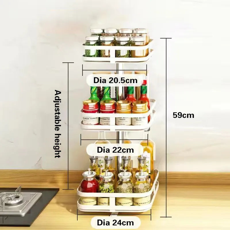 Rangement d'Angle Rotatif Multicouche pour Cuisine - Élégance et Praticité