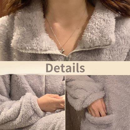 Ensemble Pyjama Cocooning en Peluche - Douceur et Confort pour Femmes