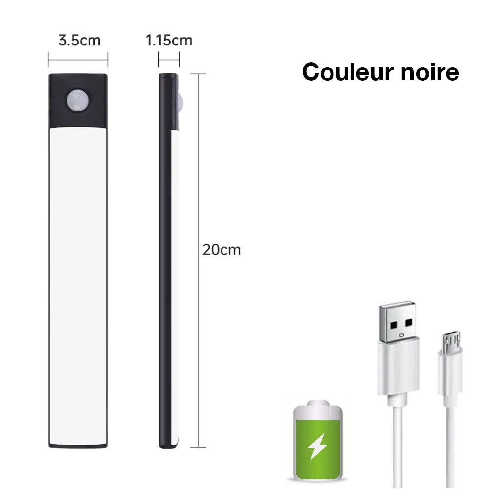 Réglettes LED Magnétiques 20cm avec Détecteur de Mouvement - 2 + 1 Offerte