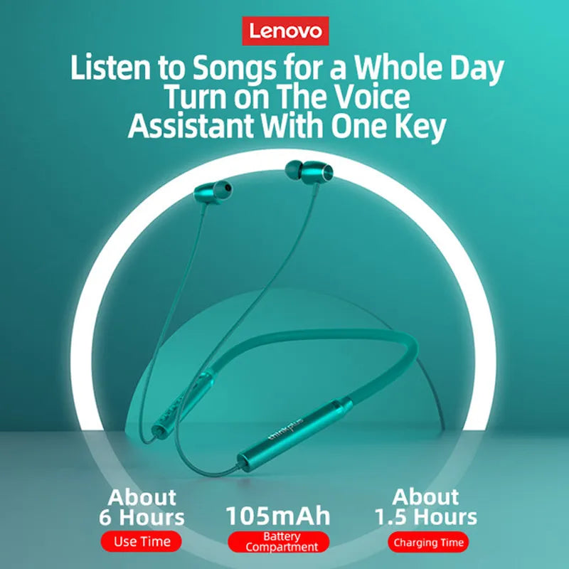 Écouteurs sans fil Bluetooth tour de cou Lenovo HE05X - Son exceptionnel et confort optimal