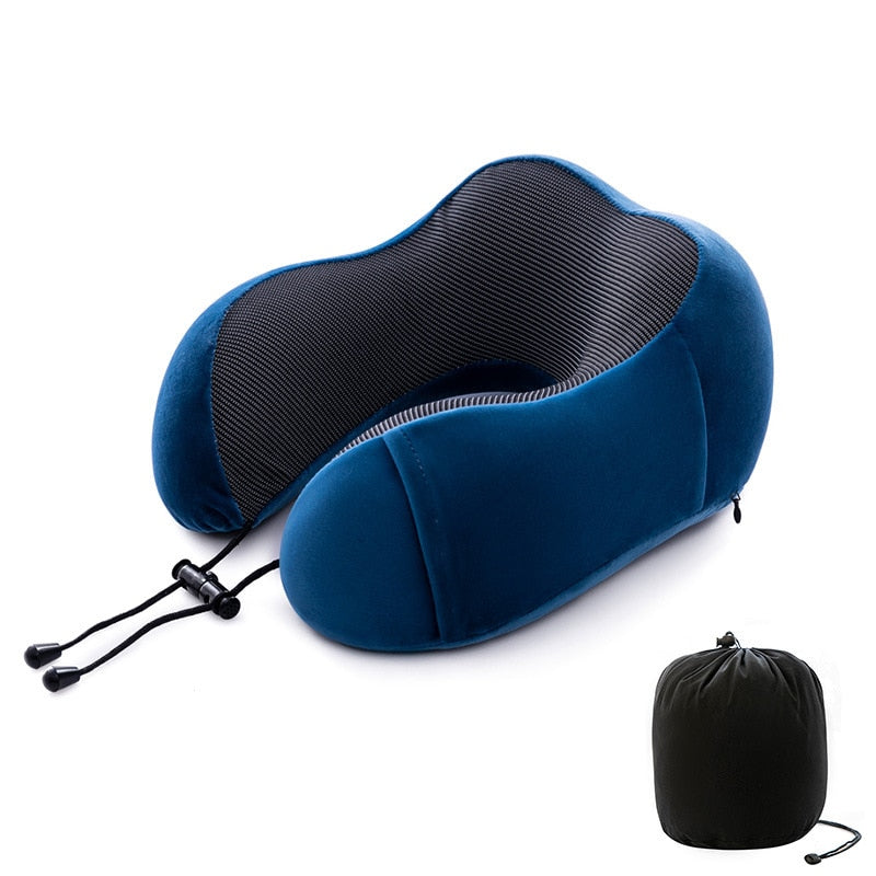 Oreiller de Voyage Ergonomique en Mousse à Mémoire de Forme - Confort Optimal pour Vos Déplacements