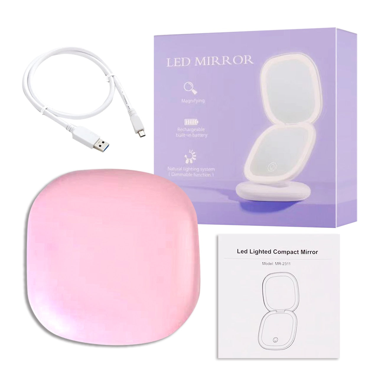 Mini Miroir LED USB Pratique et Élégant pour Votre Beauté