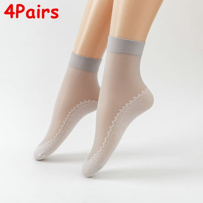 Bas transparents antidérapants : confort et élégance au quotidien