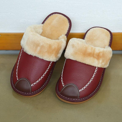Pantoufles d'hiver en cuir ultra confortables pour homme